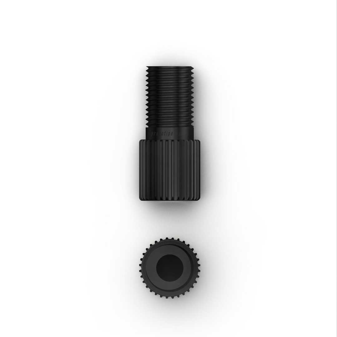 Prototipo Works - 316 Stainless Steel Presta to Schrader Adaptor (Black)