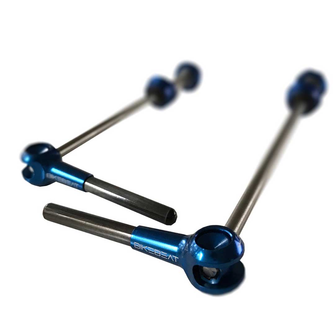 BIKE BEAT LIGHT WEIGHT TITANIUM/CARBON QR SKEWERS (BLUE)