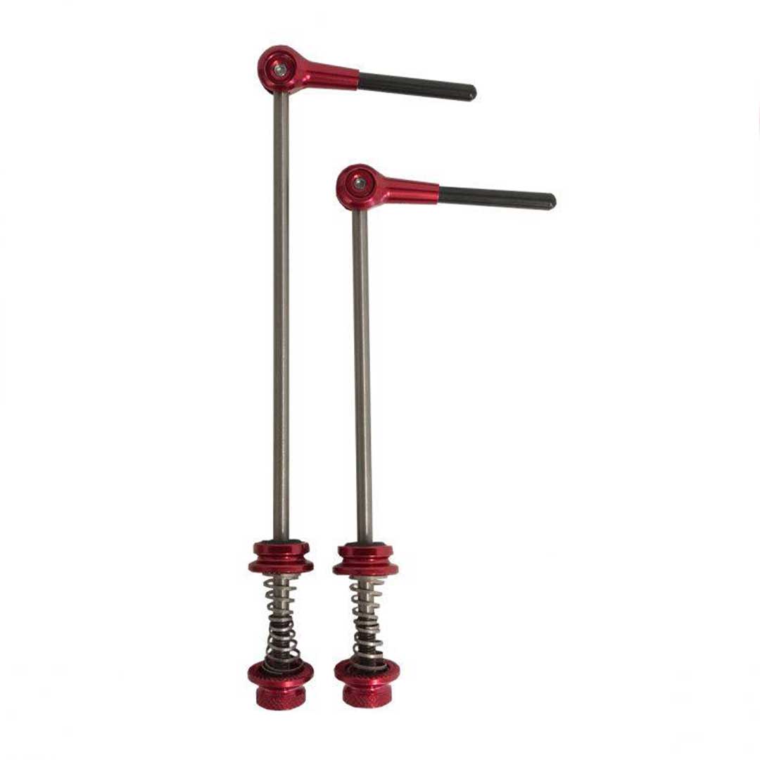 BIKE BEAT LIGHT WEIGHT TITANIUM/CARBON QR SKEWERS (RED)